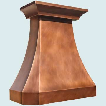  Copper Range Hood Smooth Body W/ Medium Patina