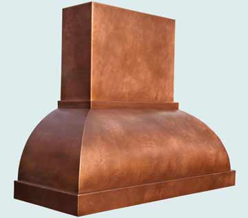  Copper Range Hood Reverse Hammered W/ Wide Stack