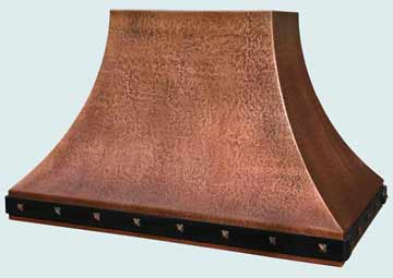  Copper Range Hood Reverse Hammered W/ Black Steel Strap