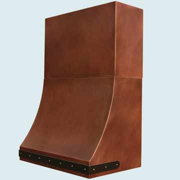  Copper Range Hood Broad Stack W/ Copper Strap & Rivets