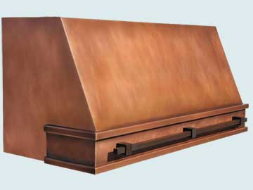  Copper Range Hood Square-Style Pot Rail On Recessed Band