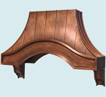  Copper Range Hood Long Eyebrow W/ Corbels