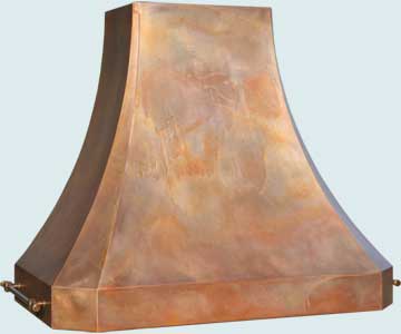  Copper Range Hood Smooth Body W/ Pot Rails & Ginseng Tea Patina