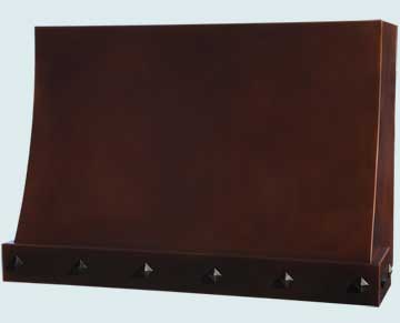  Copper Range Hood Dark Antique & Reverse Hammered Bottom Band