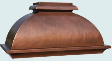  Copper Range Hood Smooth Body W/ Medium Patina