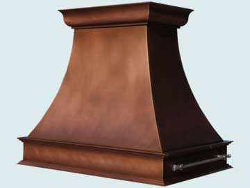  Copper Range Hood Reverse Scroll Crown and Fluted Base