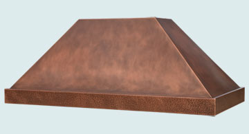  Copper Range Hood Random Hammered Band & Medium Patina