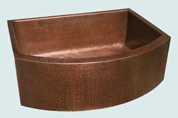 Copper Kitchen Sinks Curved Apron Hammered Single With Curved Apron