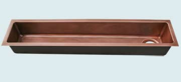 Copper Extra Large Sinks 46" Trough Sink with End Drain