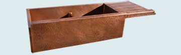 Copper Drainboard Sinks Raised Reverse Hammered Apron, Drainboard