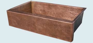 Custom Copper Farmhouse Sinks Reverse Hammered Sink & Apron