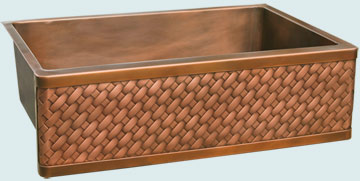 Copper Woven Apron Sinks Diagonal Weave Apron