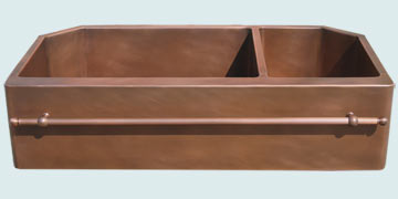 Copper Sinks Towel Bar  Notched Back Corners W Towelbar