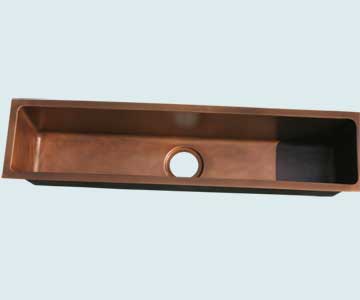 Copper Trough Sinks 42" Trough with Center Drain