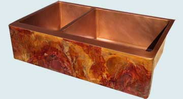 Copper Sinks Old World Patina Crackling Fire Old World On Double Sink