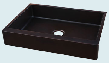 Custom Copper Farmhouse Sinks Shallow Bowl With Midnight Antique