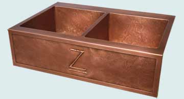 Custom Copper Repousse Apron Sinks # 4706