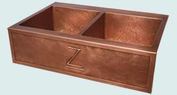 Custom Copper Repousse Apron Sinks "Z" Apron & Ray's Famous Hammering