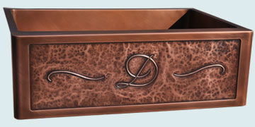 Custom Copper Repousse Apron Sinks Repousse Apron & Smooth Interior