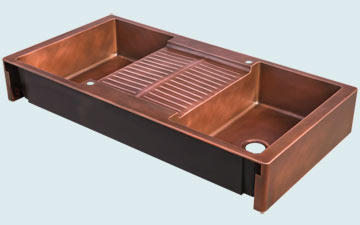 Custom Sinks Copper Special Shape  Double Sided Island Sink