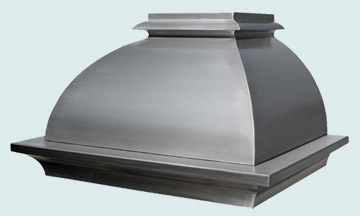  Stainless Steel Range Hood Small Body W/ French Scroll Band & Grain Finish