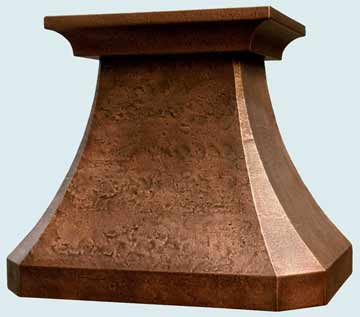  Copper Range Hood Reverse Hammered W/ Crown