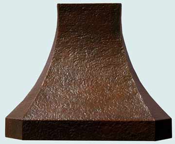  Copper Range Hood Random Hammered W/ Dark Patina 