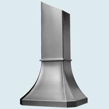  Stainless Steel Range Hood Tall Angled Stack W/ Molding & Grain Finish