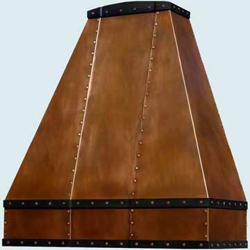  Copper Range Hood Lap Seam Pyramid W/ Flat Rivets