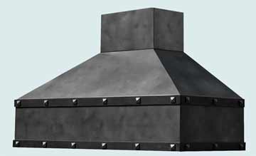  Zinc Range Hood Steel Body W/ Steel Straps & Zinc Clavos