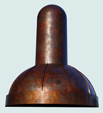  Copper Range Hood Standing Seams,Rounded Stack, Renoir Old World