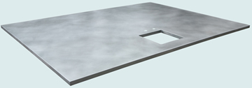  Zinc Countertop Large Seamless Island