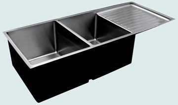 Stainless Steel Drainboard Sinks Undermount Double With Drainboard