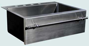 Stainless Steel Towel Bar sinks Single Drop-In With Towel Bar