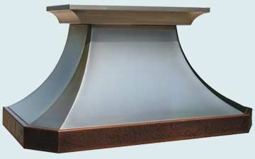  Stainless Steel Range Hood Stainless Body W/ Reverse Hammered Copper Band