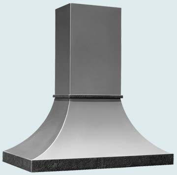  Stainless Steel Range Hood Sweep With Hammered Zinc Band & Molding