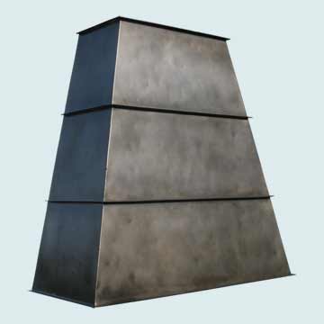  Zinc Range Hood Steel Body W/ Distressed Texture & French Grey Finish