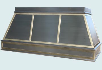  Stainless Steel Range Hood Pyramid With Brass Pattern Banding