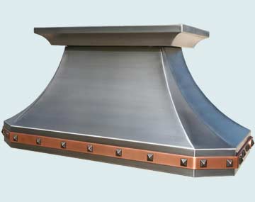  Stainless Steel Range Hood Smooth Body W/ Copper Strap & Bronze Clavos