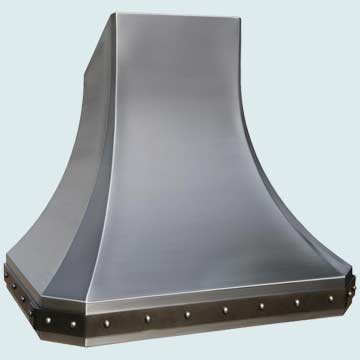  Stainless Steel Range Hood Angled Top W/ Steel Strap & Rivets