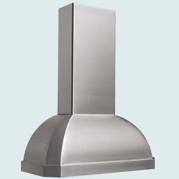  Stainless Steel Range Hood Tall Stack W/ Stepped Band & Grain Finish