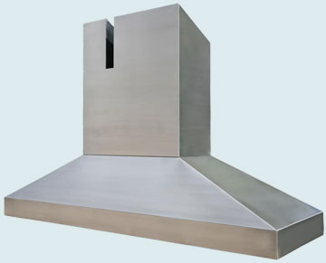  Stainless Steel Range Hood Long Pyramid With Notched Stack