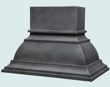  Zinc Range Hood Long Stack & French Grey Patina