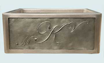 Stainless Steel Repousse Apron Sinks 3 Initial M K V Repousse