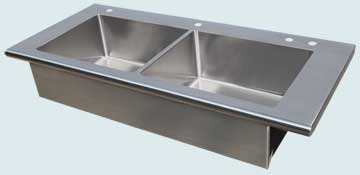 Custom Stainless Steel Farmhouse Sinks Flush Style With Bullnose Front