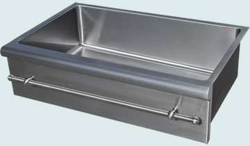 Stainless Steel Special Apron Sinks Bullnose Apron W/ Towel Bar