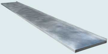  Zinc Countertop Very Long W/ Normandie Edges