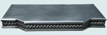  Zinc Countertop Embossed Edge Shelf W/ Braid Edge