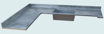  Zinc Countertop Integral Zinc Sink & Splash