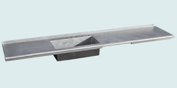  Zinc Countertop Straight Top With Integral Sink & Bistro Edge